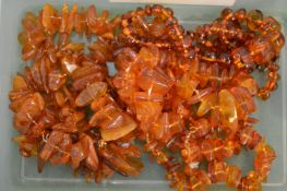 A quantity of amber jewellery.