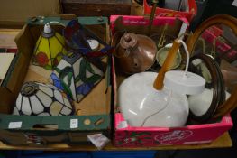 Stain glass ceiling lights and other items.