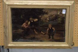 A Crystoleum depicting children.