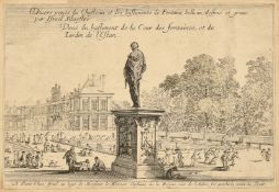 Israel Silvestre, an Old Master etching of a view at Fontainbleau, 4.25