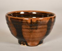 Don Morgan, a ribbed and glazed studio pottery bowl, 3