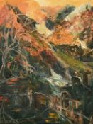 Rose Domb (20th Century), an untitled landscape, oil on canvas, signed verso, 18