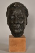 Sally Hersh (1936-2010), 'Maggie', a head study in bronze resin, 14.5