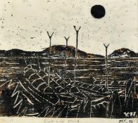 Dietmar Richard Vollmar (b. 1935), 'Boats on the Niger', oil on card, signed, inscribed and dated