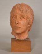 Sally Hersh (1936-2010), 'Stephanie', head study in terra cotta, circa 1970, 12.25