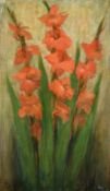 Patricia Langmead (20th Century), 'Gladioli', a still life composition, oil on panel, signed with
