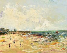 Darrel Mitchell (b. 1968), 'A Choppy Day' St Ives Harbour, oil on canvas, signed, 10