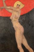Kanwaldeep Singh Kang 'Nicks', (1964-2007), 'Astrid', a standing female nude with a red and black