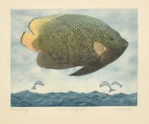 Trevor Price, 'A Fish Out of Water', etching in colours, signed inscribed and noted 'Artist's
