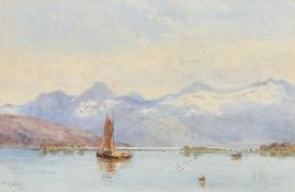 Walter William May (1831-1896), a group of three watercolours of marine scenes, all signed, all