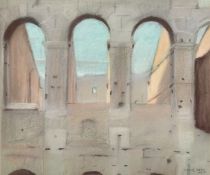 Patrick Gibbs, Circa 1987, a study of arches, pastel, signed and dated, 7.75
