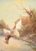 John White, 'Homewards, Beer, Somerset', watercolour, signed, 14.5