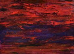 Patricia Langmead (20th Century), 'Red Sky at Night', a landscape, oil on panel, signed with