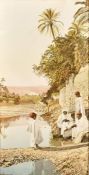 Lehnert and Landrock, a pair of chromolithographs of Middle Eastern Scenes, each 23.5