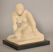 Sally Hersh (1936-2010), Haitian Girl, bath stone, circa 1978, 11.25