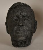 Sally Hersh (1936-2010), Joe, a head study, bronze resin, ciment fondu, 9.5