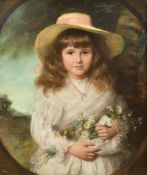 John Ernest Breun (1862-1921), a portrait of Kathleen Houson holding wildflowers, signed and dated