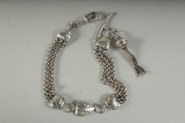 A SILVER ALBERTINA CHAIN BRACELET, boxed.