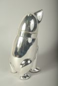 A SILVER PLATE POLAR BEAR COCKTAIL SHAKER.