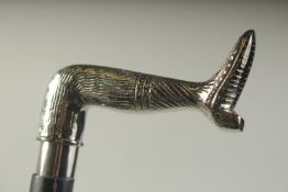 A WALKING STICK WITH CHROME HANDLE 