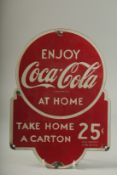 A COCA COLA ENAMEL SIGN. 14ins x 10ins.
