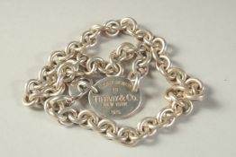 A TIFFANY & CO .925 SILVER CHOKER in a Tiffany bag.