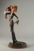 AMILCARE SANTINI (1910 - 1973) ITALIAN. AN ART DECO PORCELAIN LADY in a black dress. 17ins high.