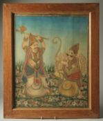 A VERY FINE AND LARGE 19TH CENTURY SOUTH INDIAN TANJORE GILDED PAINTING, Parashurama slaying the