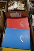 A quantity of stamp albums with contents together with loose stamps.