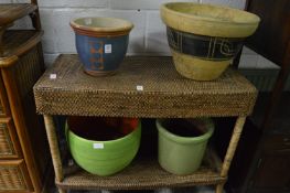 Four glazed garden pots.