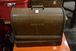 A Singer sewing machine.