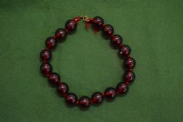 A bead necklace.
