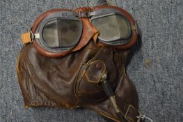 Flying hat and goggles.