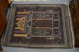 A Persian prayer rug, 138cm x 105cm.