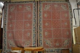 A pair of Kashmir rugs or wall hangings, each 280cm x 185cm.
