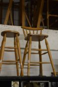 Two bar stools.