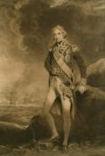 After Hoppner, a portrait of Admiral Lord Nelson, mezzotint, 24