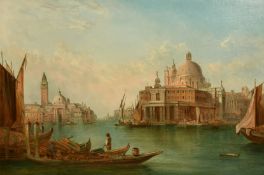 Alfred Pollentine (1836-1890), 'The Dogana, Venice', oil on canvas, signed, 20