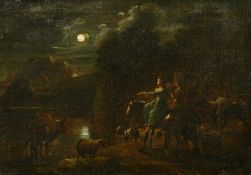 Circle of Adam Colonia, probably late 17th / Early 18th Century Dutch School, figures on horseback