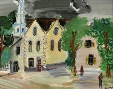 Carlos Nadal (1917-1998) Spanish, 'La Place Bruxelles, 1975', oil on board, signed, also signed