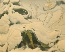 Eliot Hodgkin (1905-1987), 'Cabbage Stumps in the Snow', tempera on canvas, signed and dated 1940,