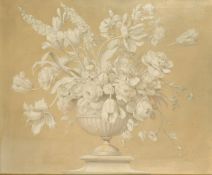 Attributed to Terence Loudon (1900-1949), a still life of mixed flowers in a classical urn, oil on