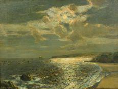 Julius Olsson (1864-1942), 'Fishing Fleet off St. Ives', oil on canvas, signed, inscribed verso '