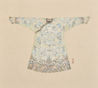Early to Mid-20th Century Chinese School, a fine study of a design for a court robe, watercolour and