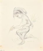 Brownie Downing (1924-1995), five ink and watercolour sketchbook pages of Aboriginal children, all