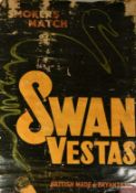 English School, Circa 1950, a large oil on canvas advertising poster for 'Swan Vestas' a Bryant