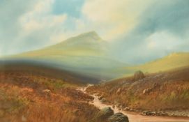 George Trevor, a West Country landscape, watercolour and gouache, signed, 14