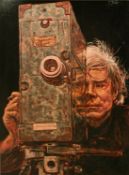 Pietro Psaier (1936 2004), 'Rolling Andy Warhol', Circa 1988, acrylic on canvas, signed, 48