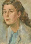 Mid-20th Century British School, a head study of a female, oil on canvas laid down, 15