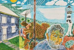 Leonard Manasseh, 20th Century, 'To the Light House', coloured inks, signed with initials, bears